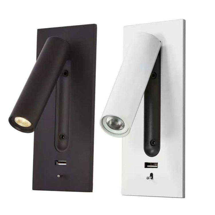 Adjustable LED Recessed Bedside Wall Light Bed Reading Wall Lamp for Hotel Guest Room Bedroom