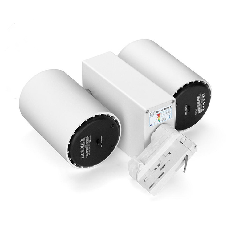 Aluminum Double Heads Hotel COB LED Commercial Track Light  2*25W