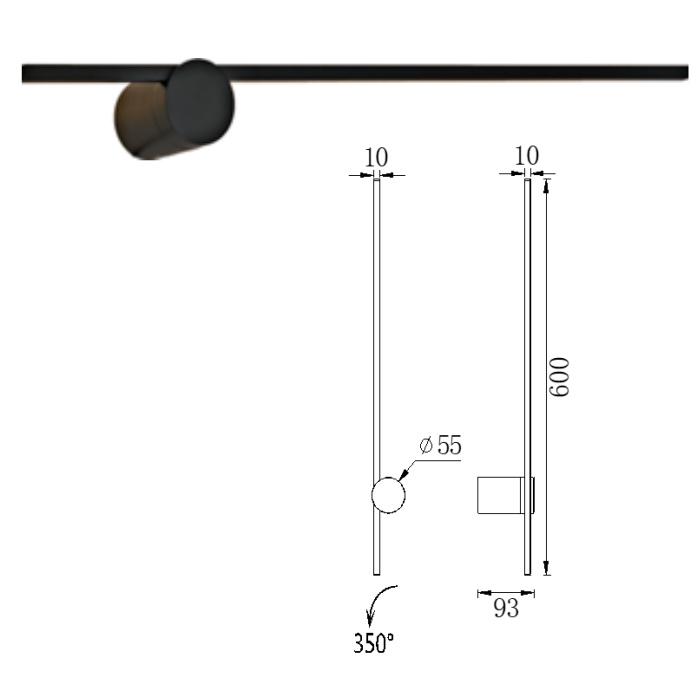 Decorative IP20 7W led SMD linear wall light