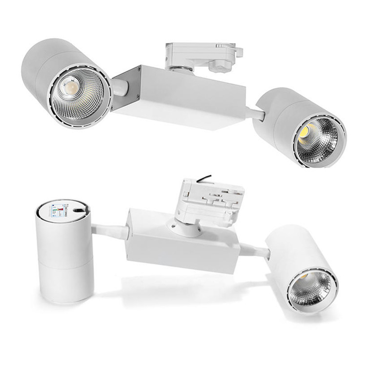 Double head 40W/60W/80W High CRI 4 wires COB LED Track Light
