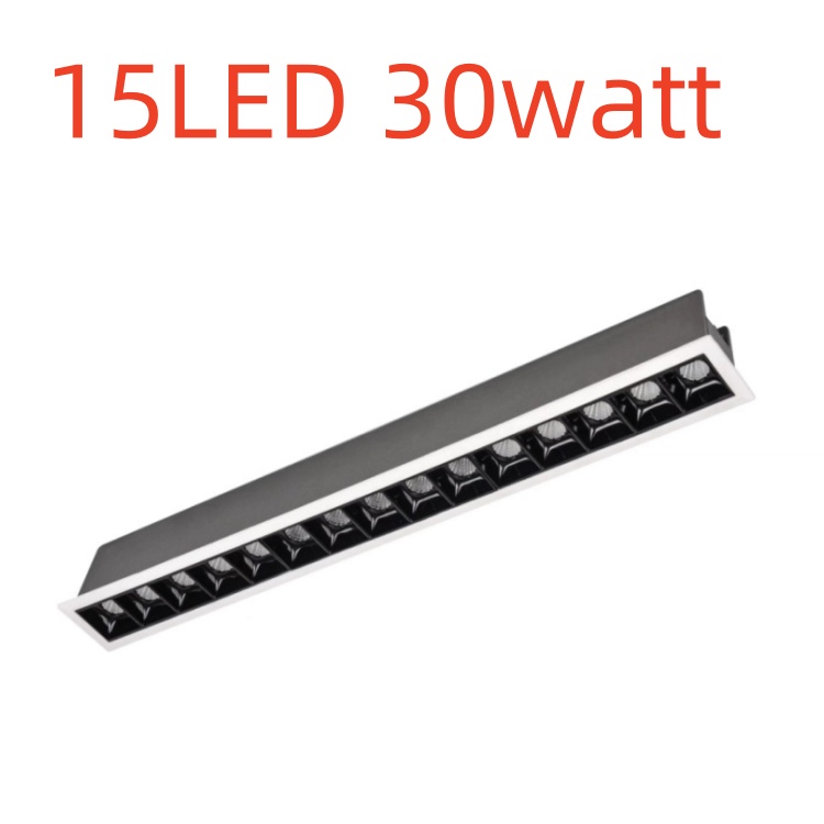 Free Anti-Glare Recessed Led Linear Grille Light Aluminum Spotlight Downlight