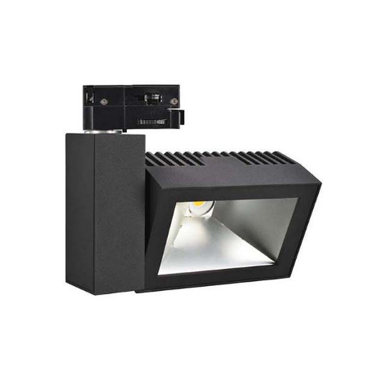 IP20 40W Wall Wash Cube Shape Black Aluminum LED Track Lights